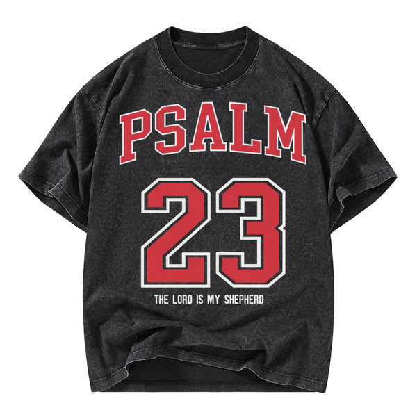 Psalm 23 Christian Washed T-Shirt