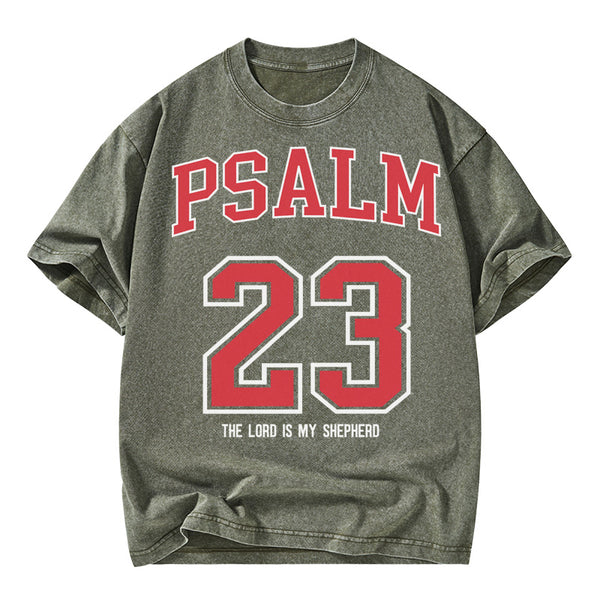 Psalm 23 Christian Washed T-Shirt