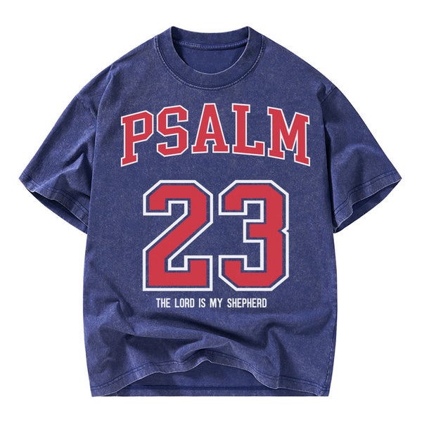Psalm 23 Christian Washed T-Shirt