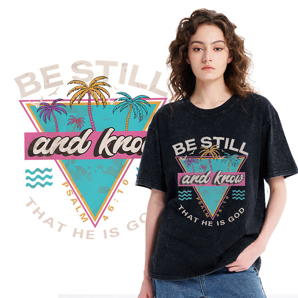 Be Still And Know Christian Washed T-Shirt