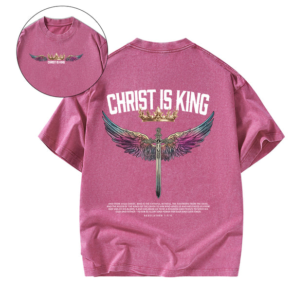 Jesus Christ Is King Christian Washed T-Shirt