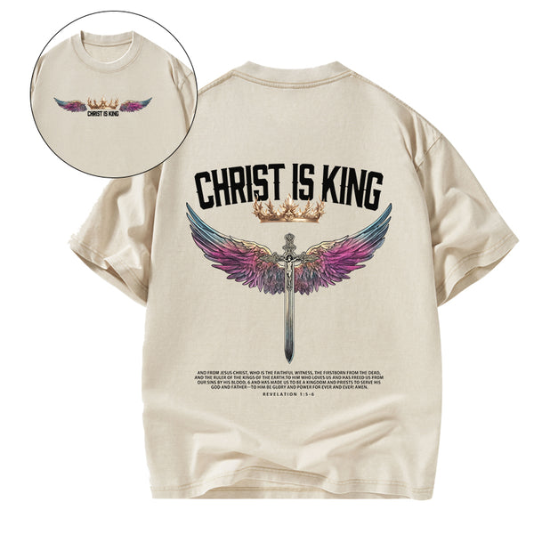 Jesus Christ Is King Christian Washed T-Shirt