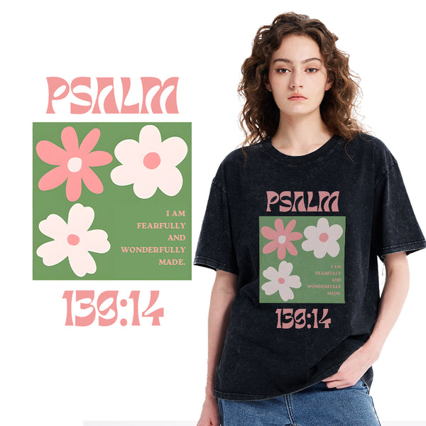 I Am Fearfully And Wonderfully Made Christian Washed T-Shirt