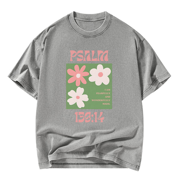 I Am Fearfully And Wonderfully Made Christian Washed T-Shirt