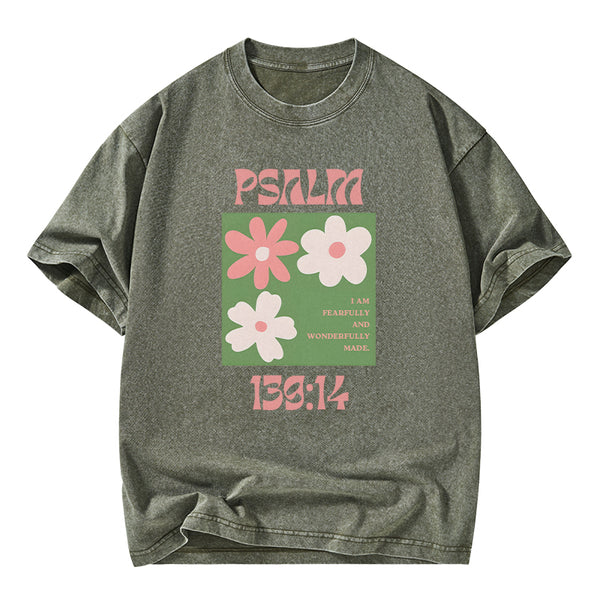 I Am Fearfully And Wonderfully Made Christian Washed T-Shirt