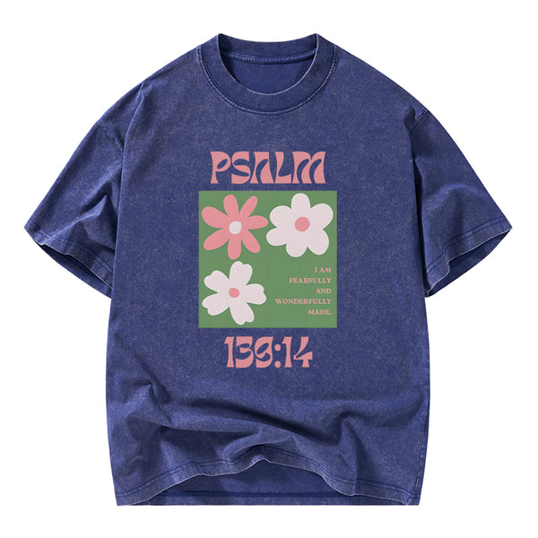 I Am Fearfully And Wonderfully Made Christian Washed T-Shirt