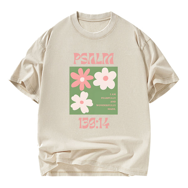 I Am Fearfully And Wonderfully Made Christian Washed T-Shirt