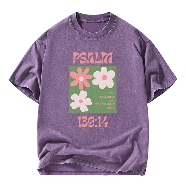 I Am Fearfully And Wonderfully Made Christian Washed T-Shirt