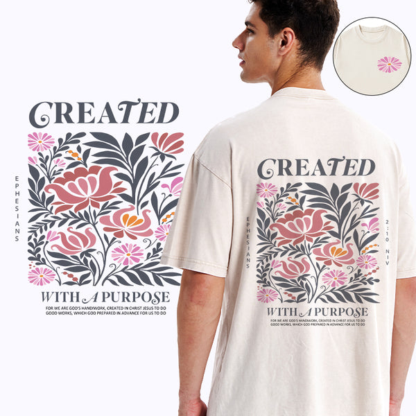 Created With A Purpose Christian Washed T-Shirt
