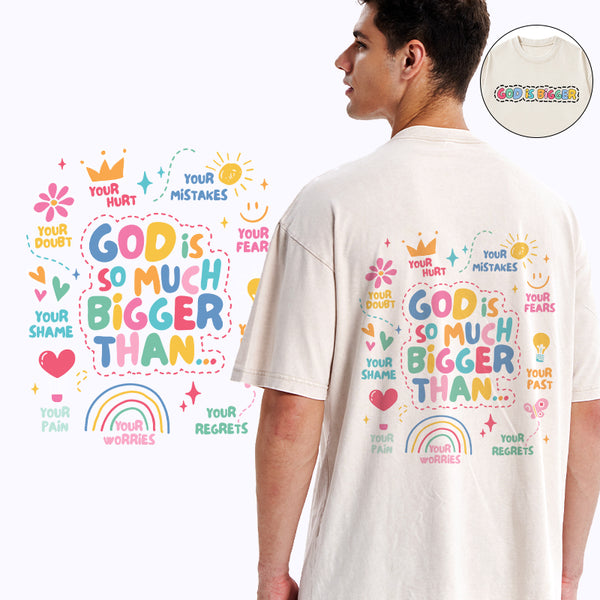 God Is So Much Bigger Christian Washed T-Shirt