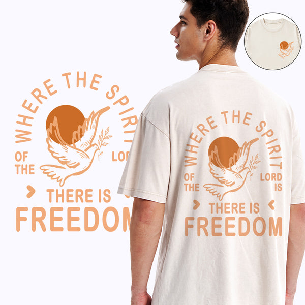 There Is Freedom Christian Washed T-Shirt
