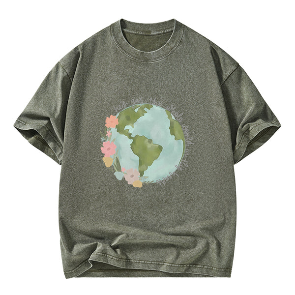 He Got The Whole World In His Hands Christian Washed T-Shirt