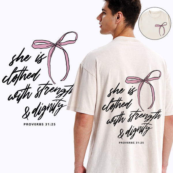 She Is Strong Christian Washed T-Shirt