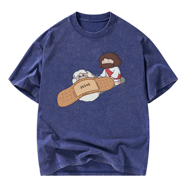 Jesus Heals Christian Washed T-Shirt