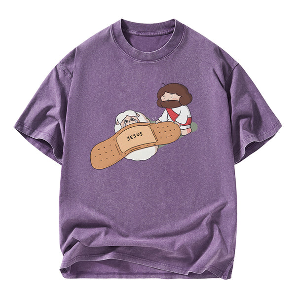 Jesus Heals Christian Washed T-Shirt