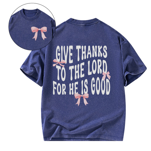 Coquette Pink Bow Christian Washed T-Shirt