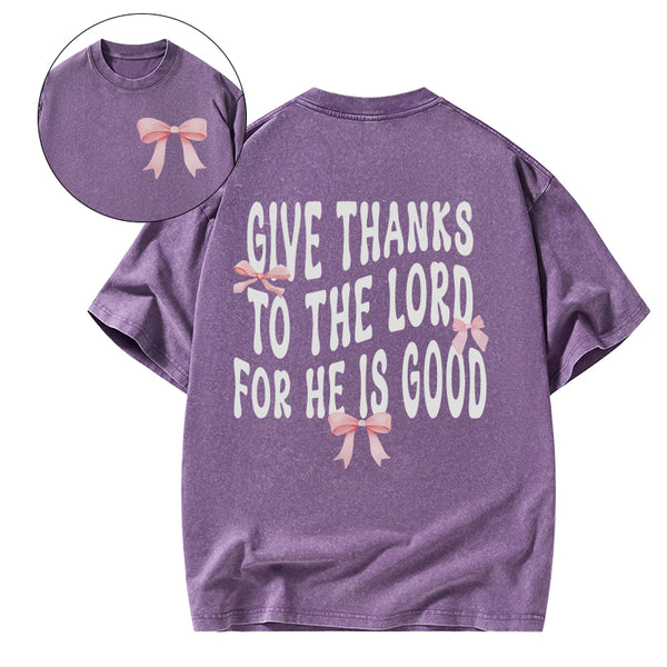 Coquette Pink Bow Christian Washed T-Shirt