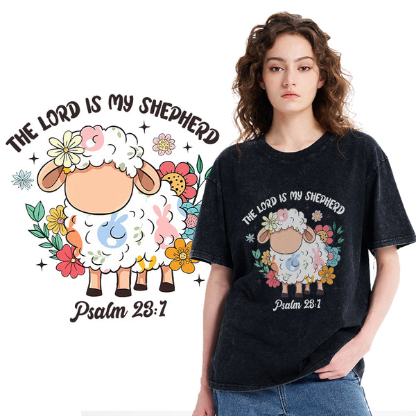 The Lord Is My Shepherd Christian Washed T-Shirt