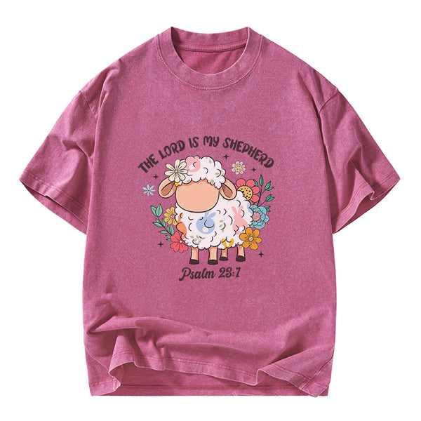 The Lord Is My Shepherd Christian Washed T-Shirt