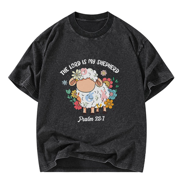 The Lord Is My Shepherd Christian Washed T-Shirt