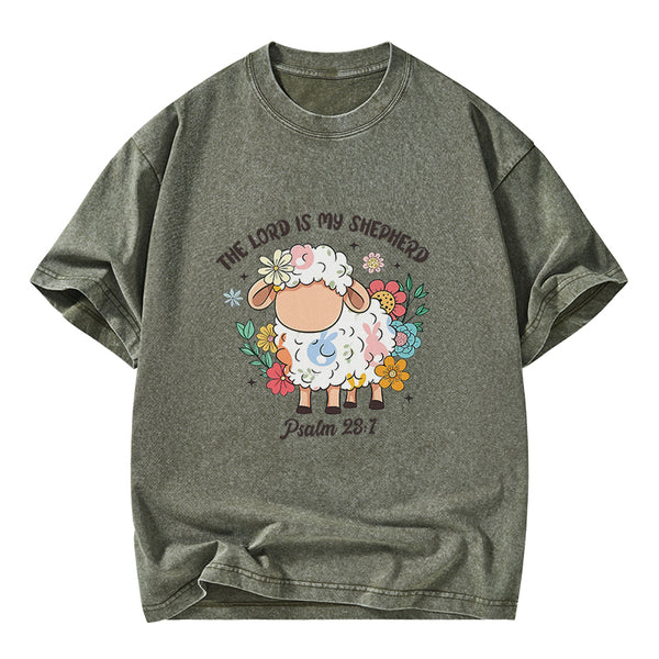 The Lord Is My Shepherd Christian Washed T-Shirt