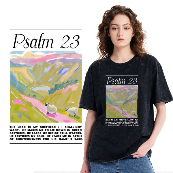 The Lord Is My Shepherd Christian Washed T-Shirt