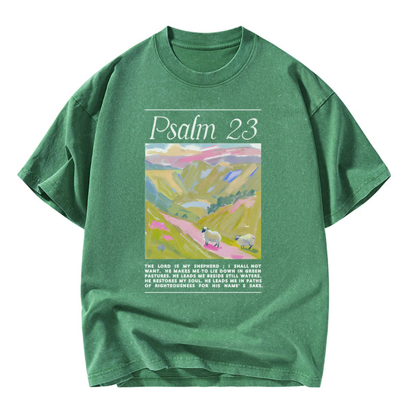 The Lord Is My Shepherd Christian Washed T-Shirt