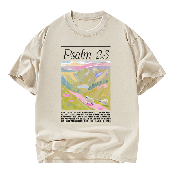 The Lord Is My Shepherd Christian Washed T-Shirt