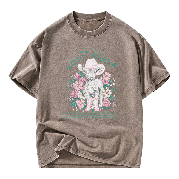 Parable Of The Lost Sheep Christian Washed T-Shirt