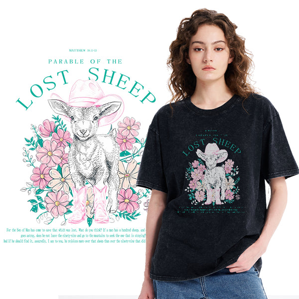 Parable Of The Lost Sheep Christian Washed T-Shirt