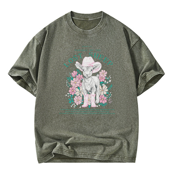 Parable Of The Lost Sheep Christian Washed T-Shirt