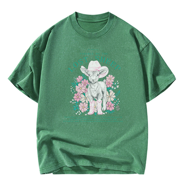 Parable Of The Lost Sheep Christian Washed T-Shirt