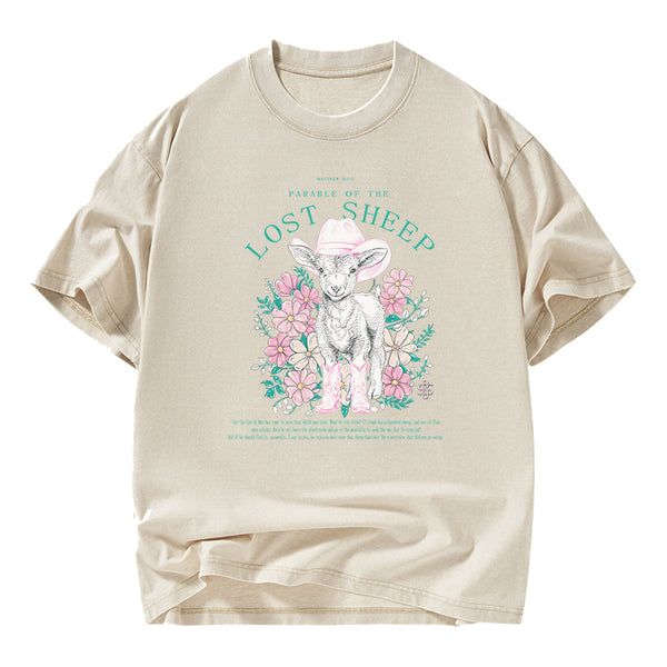 Parable Of The Lost Sheep Christian Washed T-Shirt