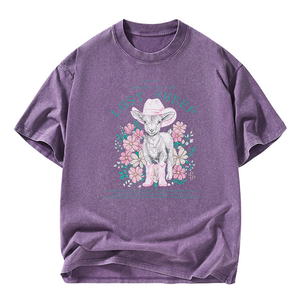 Parable Of The Lost Sheep Christian Washed T-Shirt