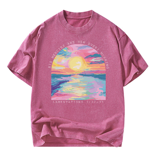 His Mercies Are New Every Morning Christian Washed T-Shirt
