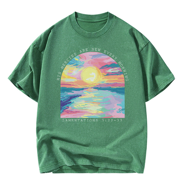 His Mercies Are New Every Morning Christian Washed T-Shirt