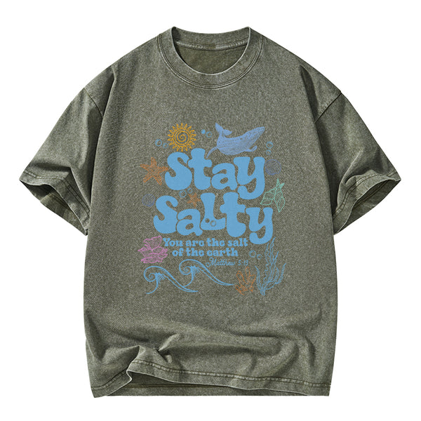 Stay Salty Christian Washed T-Shirt