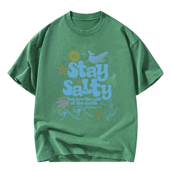 Stay Salty Christian Washed T-Shirt