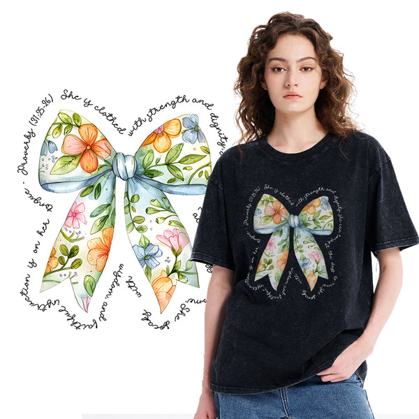 She Is Clothed In Strength And Dignity Christian Washed T-Shirt