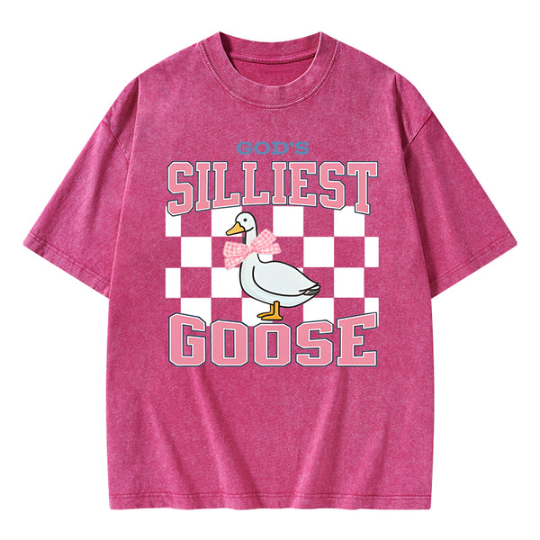 God's Silliest Goose Christian Washed T-Shirt