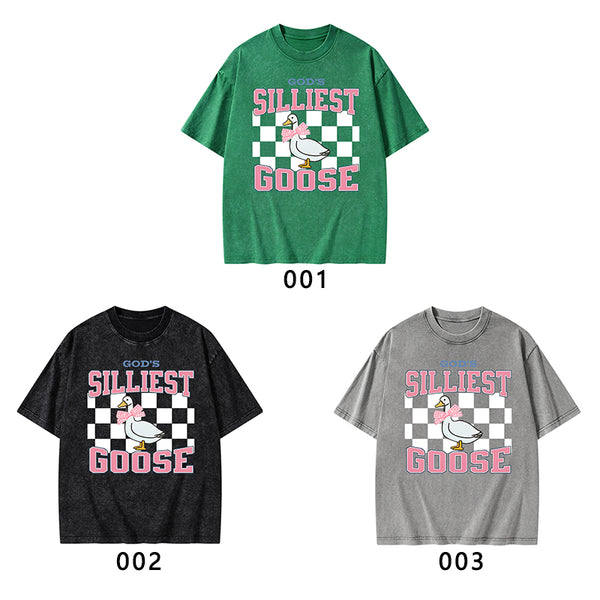God's Silliest Goose Christian Washed T-Shirt