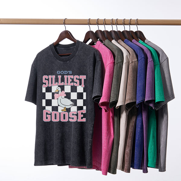 God's Silliest Goose Christian Washed T-Shirt