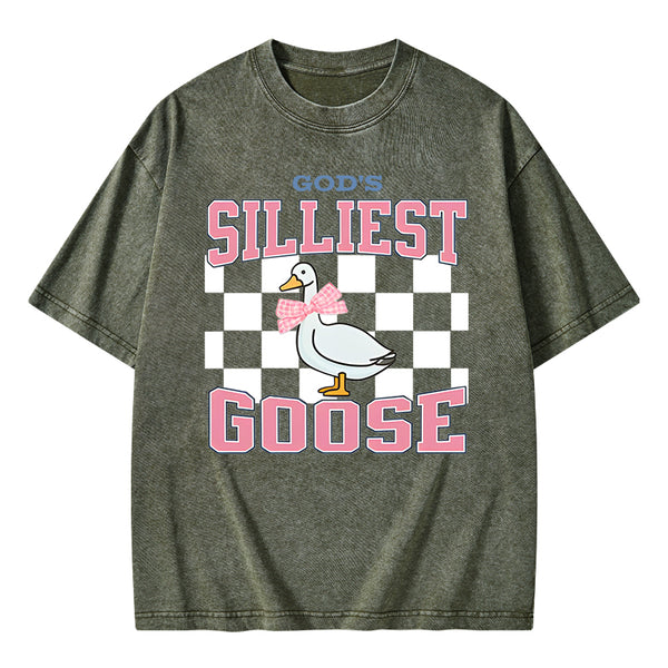 God's Silliest Goose Christian Washed T-Shirt