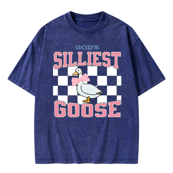 God's Silliest Goose Christian Washed T-Shirt