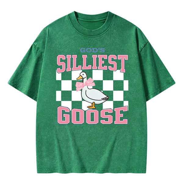 God's Silliest Goose Christian Washed T-Shirt