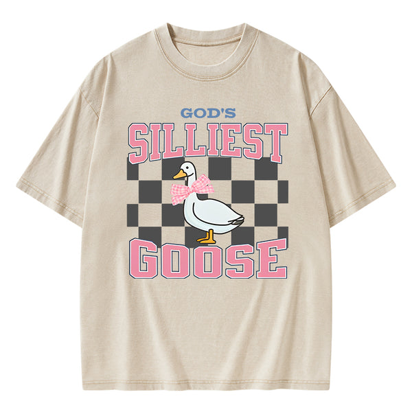 God's Silliest Goose Christian Washed T-Shirt