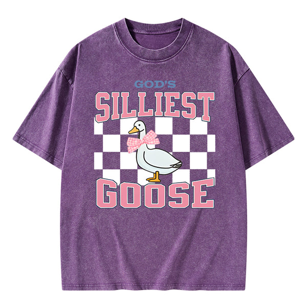 God's Silliest Goose Christian Washed T-Shirt