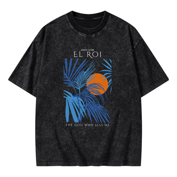 The God Who Sees Me Christian Washed T-Shirt