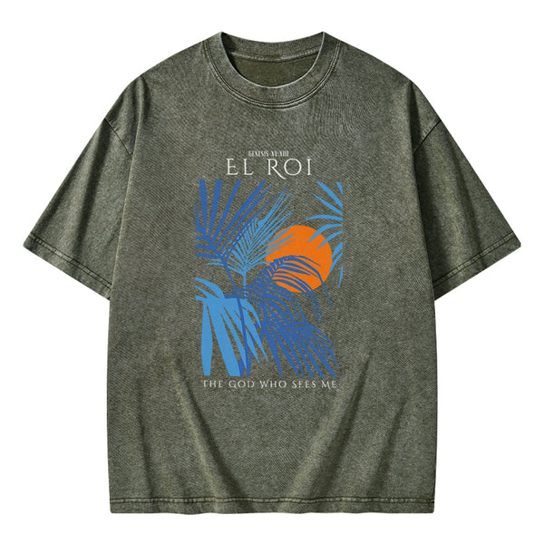 The God Who Sees Me Christian Washed T-Shirt