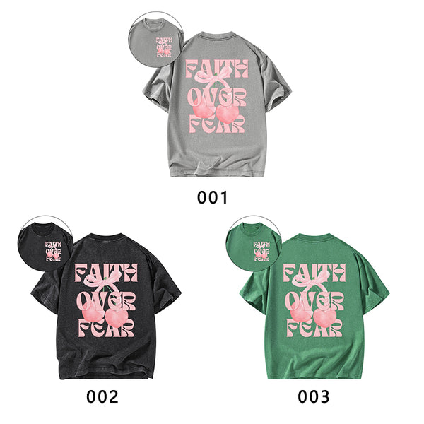 Faith Over Fear Christian Washed T-Shirt